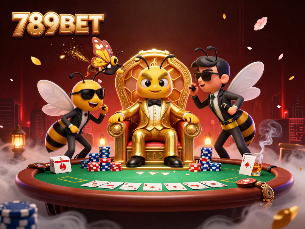 Engage with 789BET's vibrant poker scene featuring dynamic characters and rich casino elements.