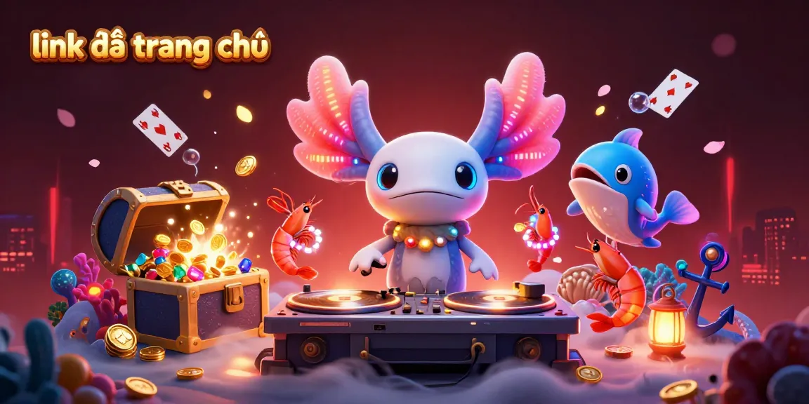 Spin your way to excitement with the vibrant link vào trang chủ casino illustration featuring fun aquatic characters.
