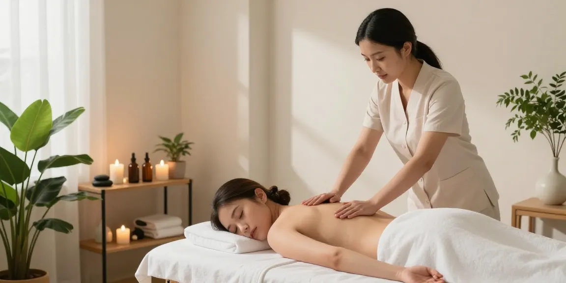 Experience soothing 구로출장안마 services in a serene home spa setting with a therapist and calming decor.